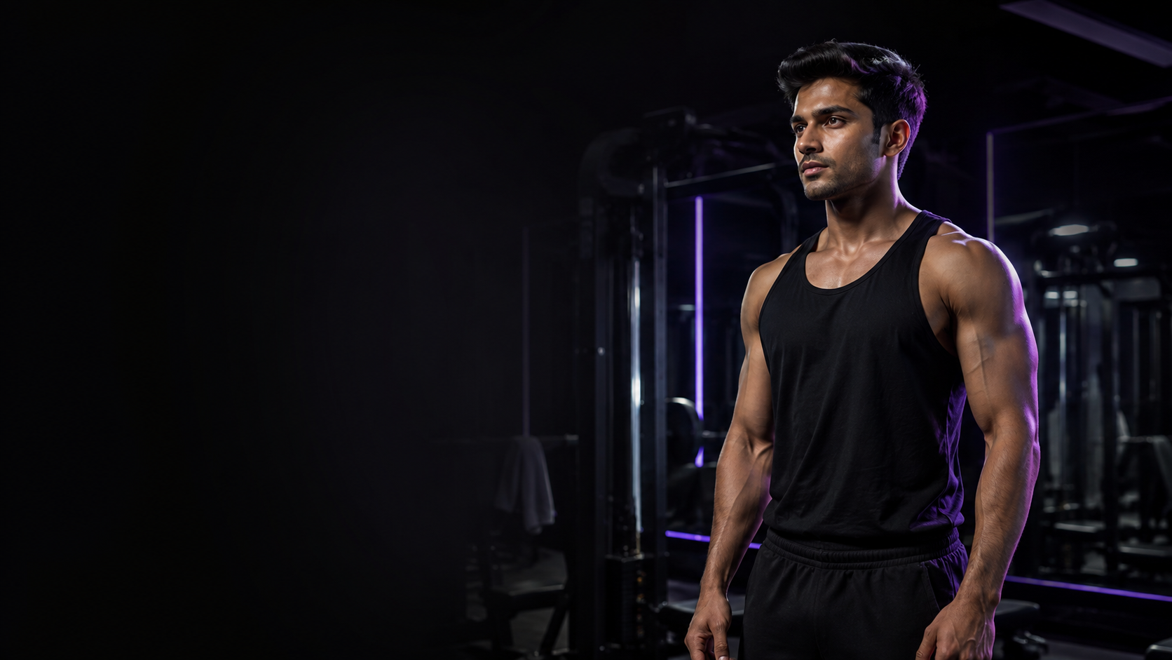 Athlete training in a premium gym